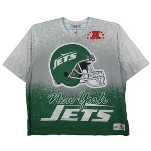 New York Jets Mitchell & Ness‎ NFL 5XL XXXXXL Shirt Splatter Green Gray NWT